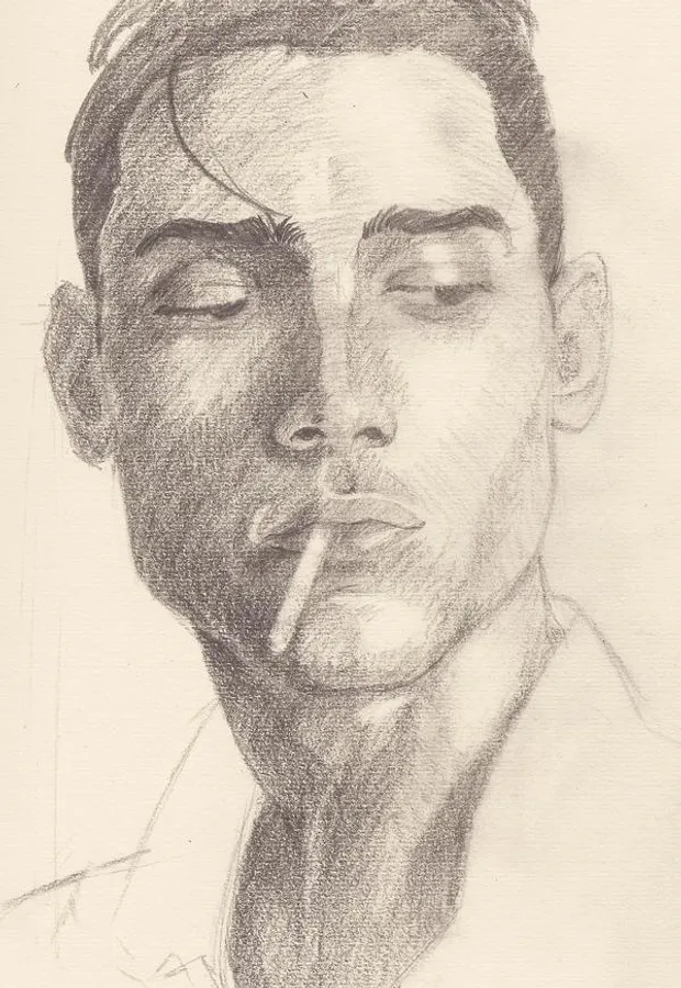 Portrait study from photo reference