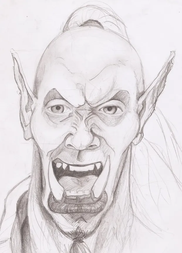 Orc drawing, inspired by WC3 or Proko?