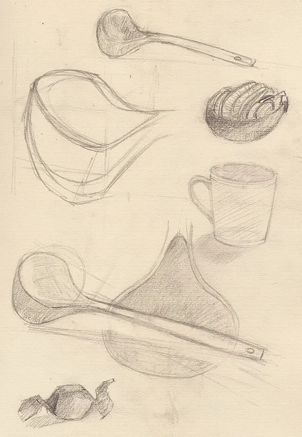 Drawing a ladle turned out to be harder than I had thought..