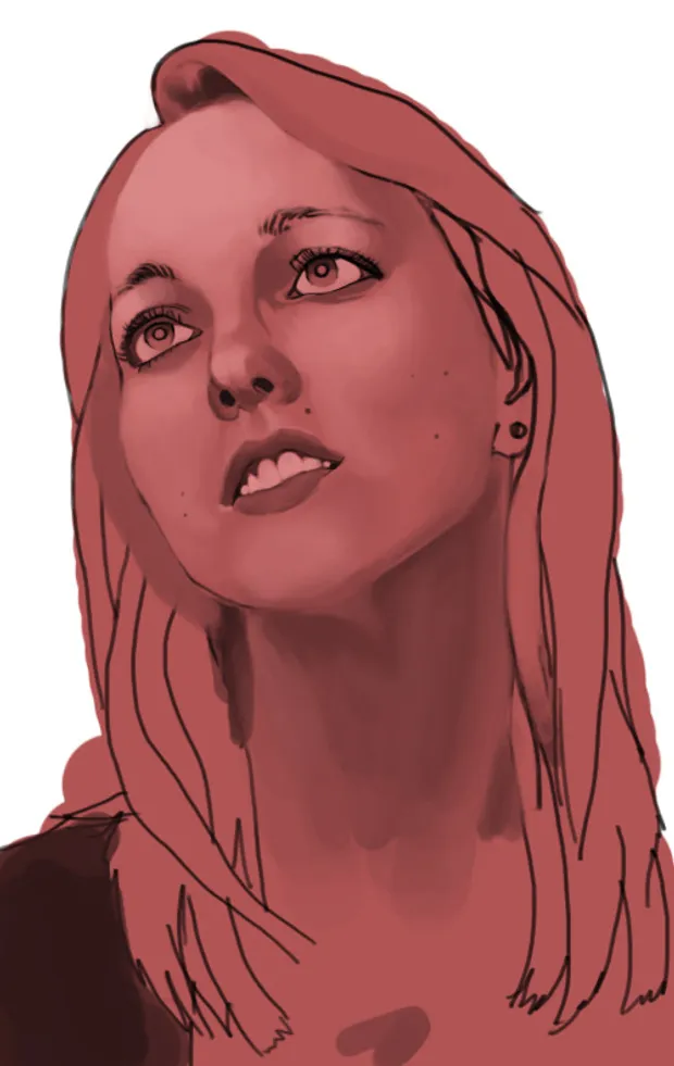 Traced portrait as a study