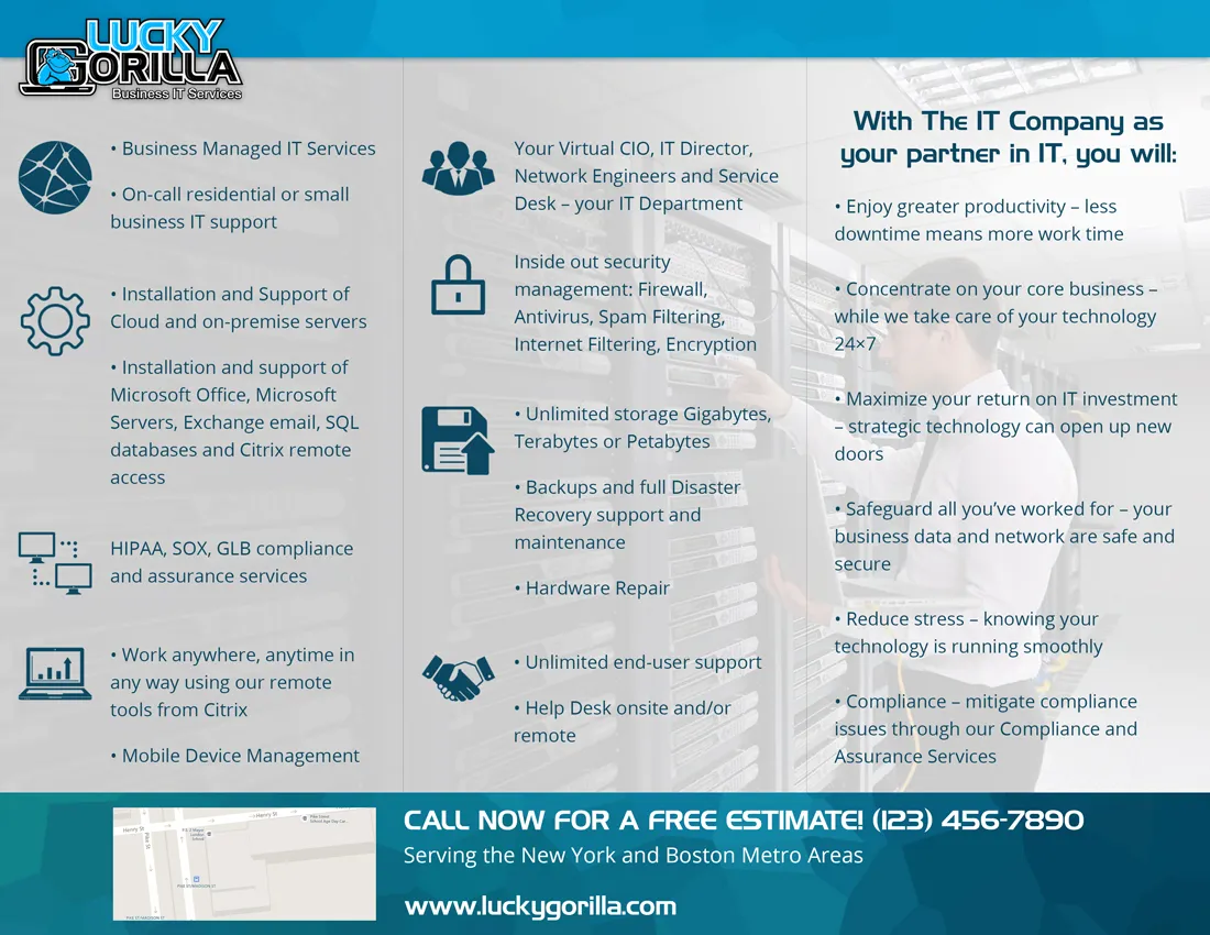 Version 2 of the Lucky Gorilla brochure design